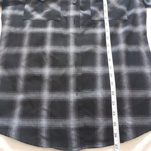 Dixxon X Danny G Grey Black Plaid Flannel Long Sleeve Button Down Shirt Sz M - Picture 14 of 15